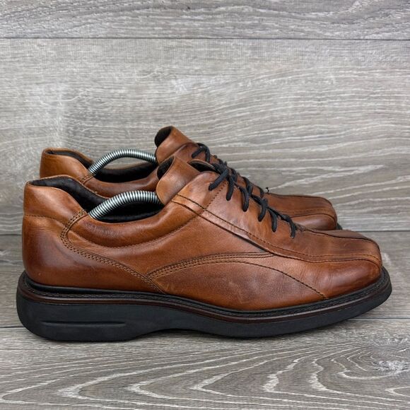Brown Shoe Co 74140-2 Maltese Men's Sz 13M Cognac Brown Leather Low Top Oxfords - Picture 1 of 12